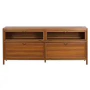 BUFFET 4 PORTAS 1,72 M X 40 CM MASCAVO - NOZES/INCOLOR - Foto 1