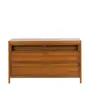 CÔMODA 3 GAVETAS 1,25 M X 45 CM MASCAVO - NOZES/INCOLOR - Foto 1