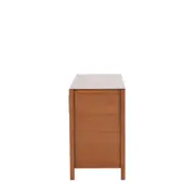 CÔMODA 3 GAVETAS 1,25 M X 45 CM MASCAVO - NOZES/INCOLOR - Foto 4