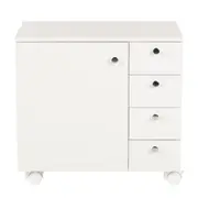 BIANC GABINETE INFERIOR 1 PORTA/4 GAVETAS C/ RODÍZIOS - BRANCO - Foto 1