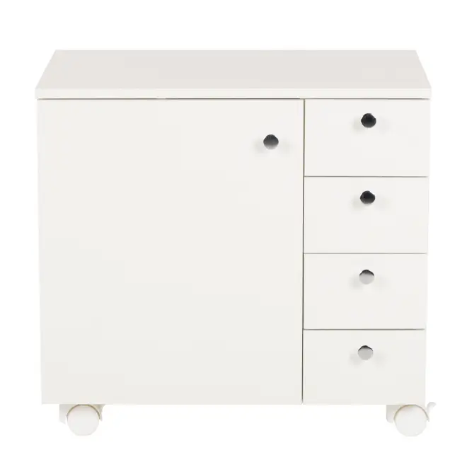 BIANC GABINETE INFERIOR 1 PORTA/4 GAVETAS C/ RODÍZIOS - BRANCO - Foto 1