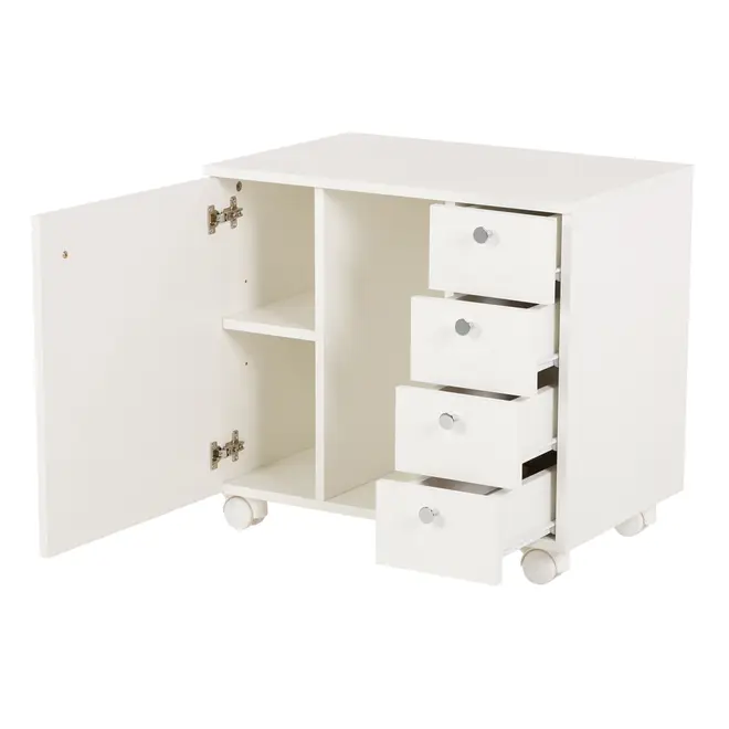 BIANC GABINETE INFERIOR 1 PORTA/4 GAVETAS C/ RODÍZIOS - BRANCO - Foto 3