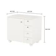 BIANC GABINETE INFERIOR 1 PORTA/4 GAVETAS C/ RODÍZIOS - BRANCO - Foto 4