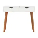 BRANCO/NOZES - PENTEADEIRA/ESCRIVANINHA COM ESPELHO 1 GAVETA 1 M X 45 CM LIN