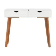 PENTEADEIRA/ESCRIVANINHA COM ESPELHO 1 GAVETA 1 M X 45 CM LIN - BRANCO/NOZES - Foto 1