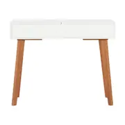 PENTEADEIRA/ESCRIVANINHA COM ESPELHO 1 GAVETA 1 M X 45 CM LIN - BRANCO/NOZES - Foto 6