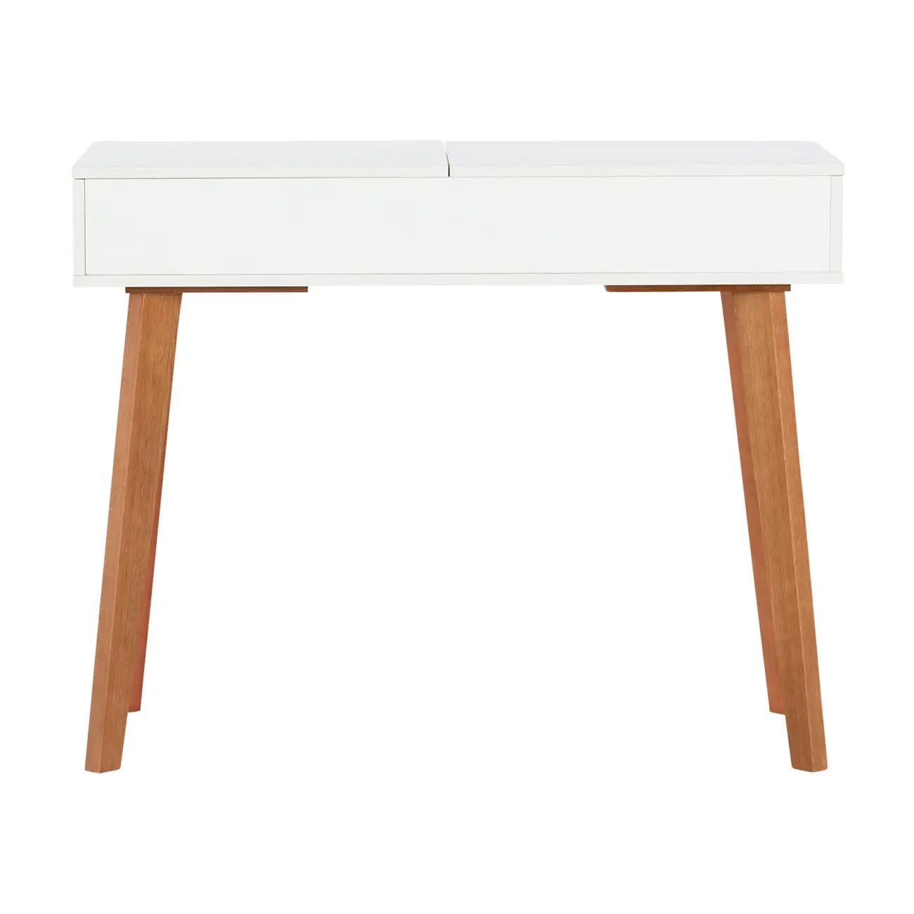 PENTEADEIRA/ESCRIVANINHA COM ESPELHO 1 GAVETA 1 M X 45 CM LIN - BRANCO/NOZES - Foto 6