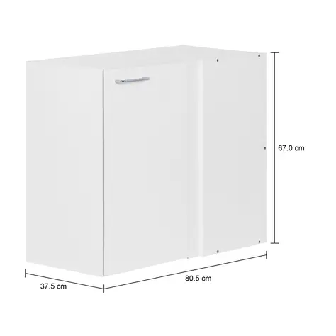 Imagem com medidas do produto ARMÁRIO DE COZINHA AÉREO DE CANTO 80 CM 1 PORTA