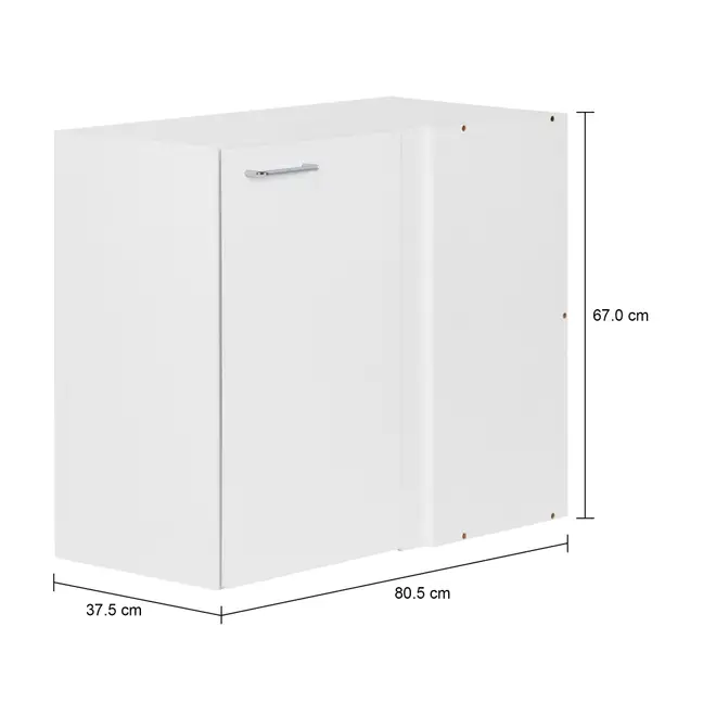 ARMÁRIO DE COZINHA AÉREO DE CANTO 80 CM 1 PORTA - BRANCO - Foto 5
