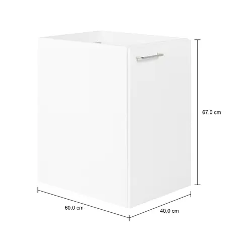 Imagem com medidas do produto ARMÁRIO DE COZINHA INFERIOR 40 CM 1 PORTA PRÁTICA