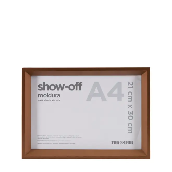 MOLDURA A4 21 CM X 30 CM SHOW-OFF - COBRE - Foto 1