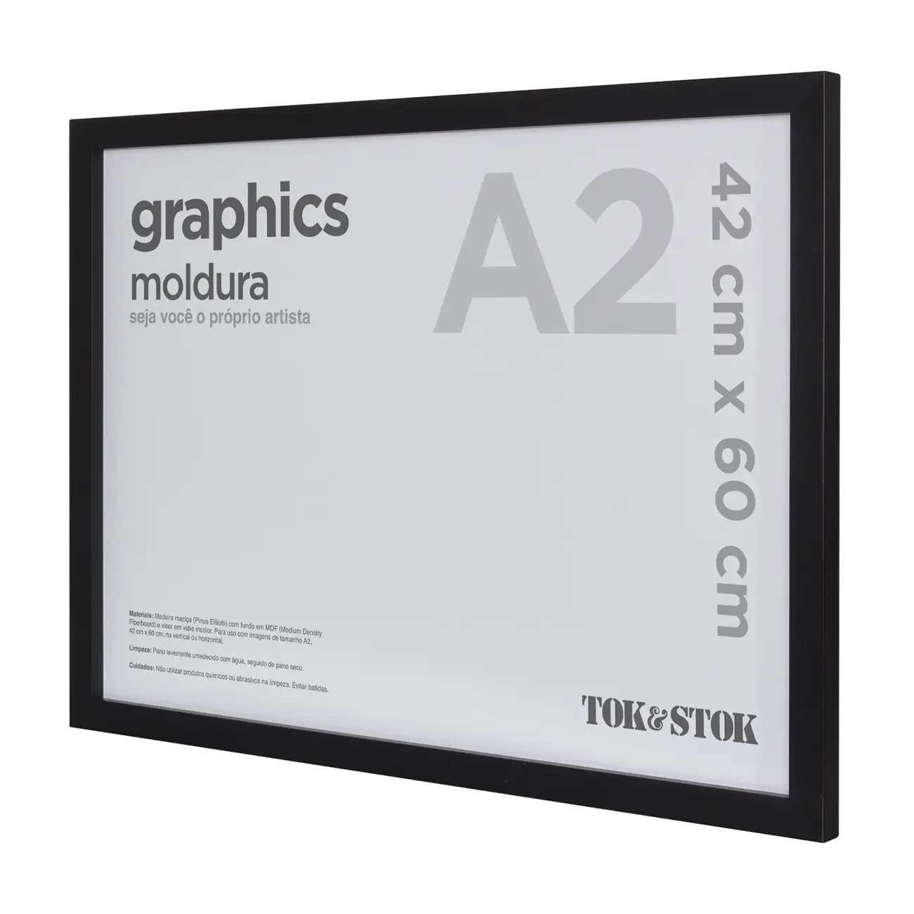 KIT MOLDURA A2 42 CM X 60 CM GRAPHICS - PRETO - Foto 2