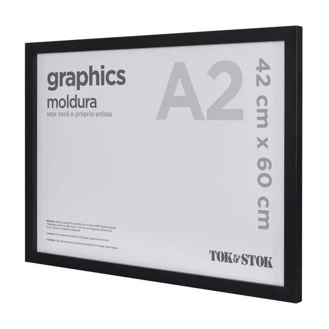 KIT MOLDURA A2 42 CM X 60 CM GRAPHICS - PRETO - Foto 2