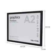 KIT MOLDURA A2 42 CM X 60 CM GRAPHICS - PRETO - Foto 3