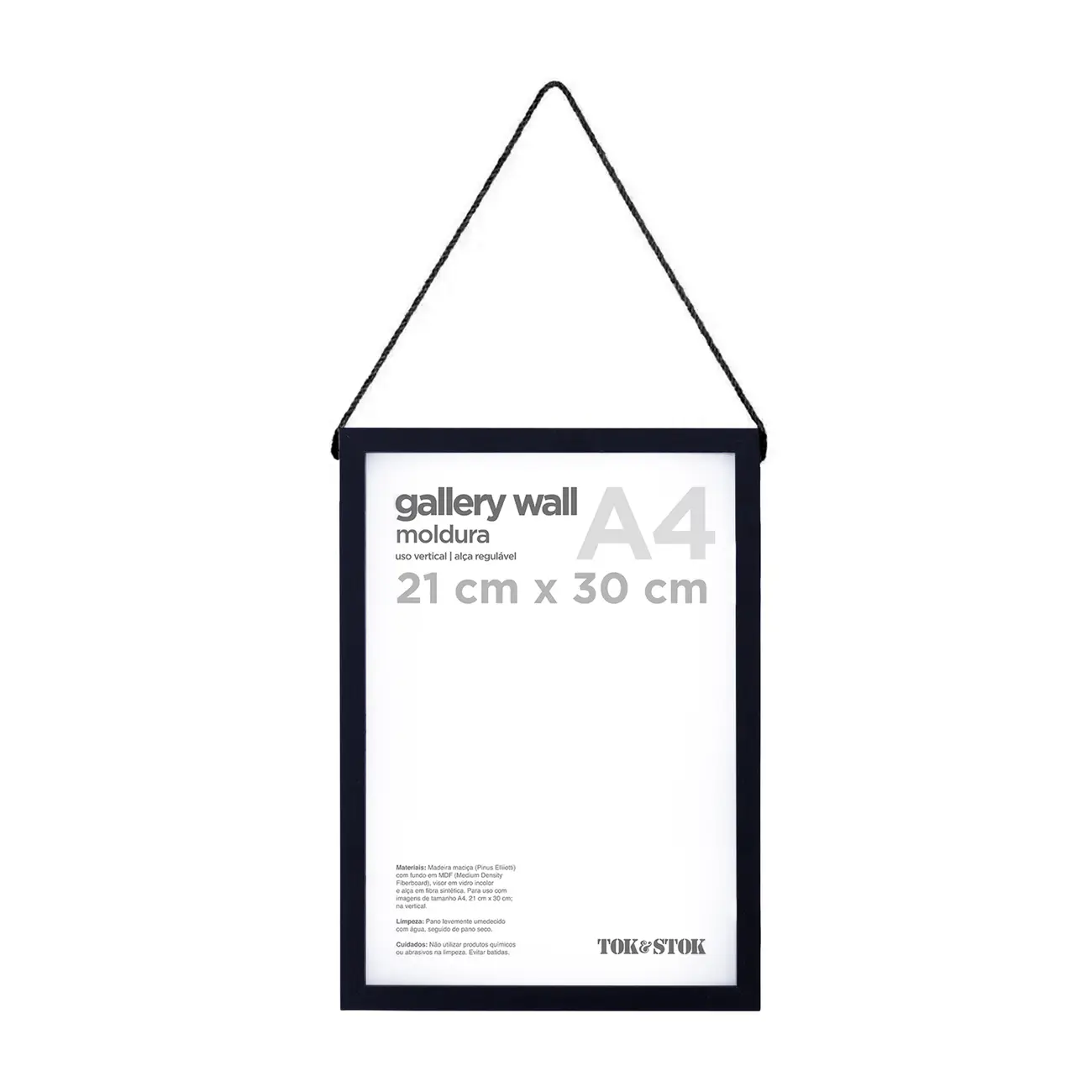 MOLDURA A4 21 CM X 30 CM GALLERY WALL - PRETO - Foto 2