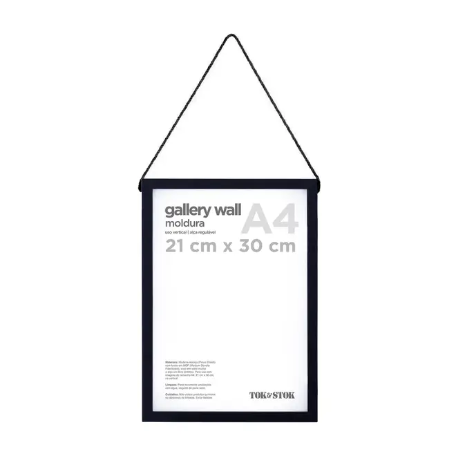 MOLDURA A4 21 CM X 30 CM GALLERY WALL - PRETO - Foto 2