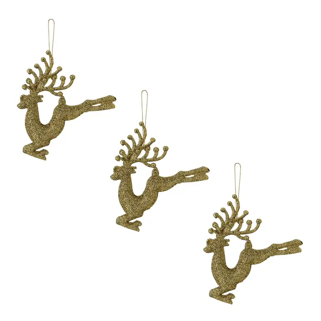 KIT COM 3 PINGENTES RENAS CELEBRATION - OURO - Foto 1