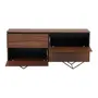 BUFFET 4 PORTAS BASCULANTES 1,60 M X 45 CM HEPTA - PAU FERRO/PRETO - Foto 4