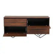 BUFFET 4 PORTAS BASCULANTES 1,60 M X 45 CM HEPTA - PAU FERRO/PRETO - Foto 4
