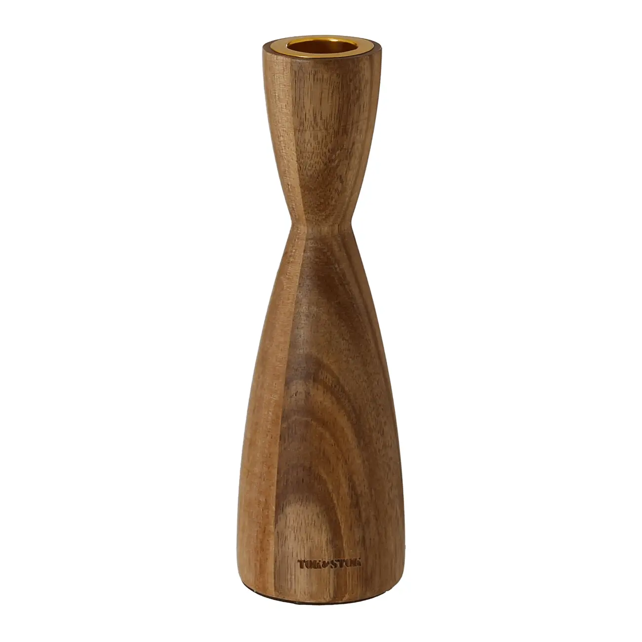 SUPORTE VELA/CASTIÇAL 17 CM ACÁCIA - ACÁCIA/OURO - Foto 1