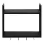 PRATELEIRA DUPLA COM GANCHOS 45 CM X 53 CM X 22 CM TIER - PRETO - Foto 3