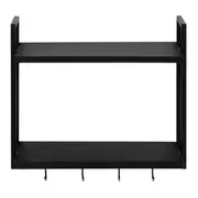 PRATELEIRA DUPLA COM GANCHOS 45 CM X 53 CM X 22 CM TIER - PRETO - Foto 3