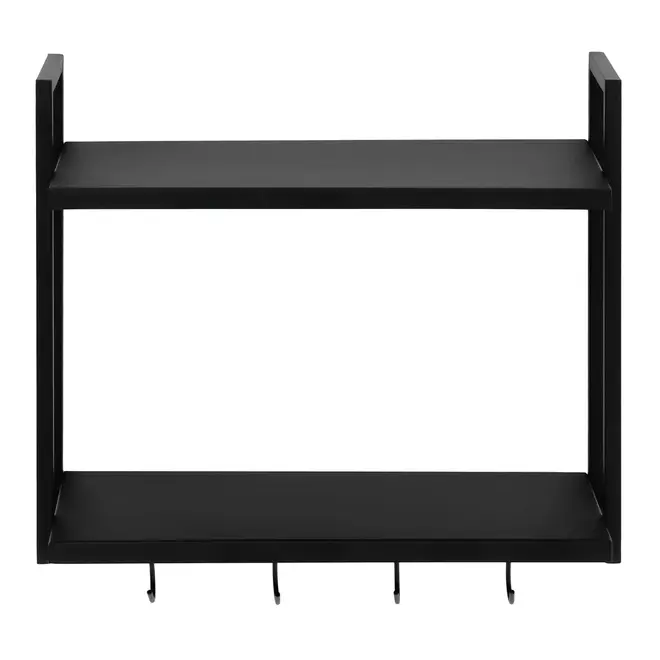 PRATELEIRA DUPLA COM GANCHOS 45 CM X 53 CM X 22 CM TIER - PRETO - Foto 3
