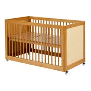 BERÇO COM PALHINHA 70 CM 2 EM 1 - BERÇO/MINICAMA PALHANDI - AMÊNDOA/NATURAL - Foto 8