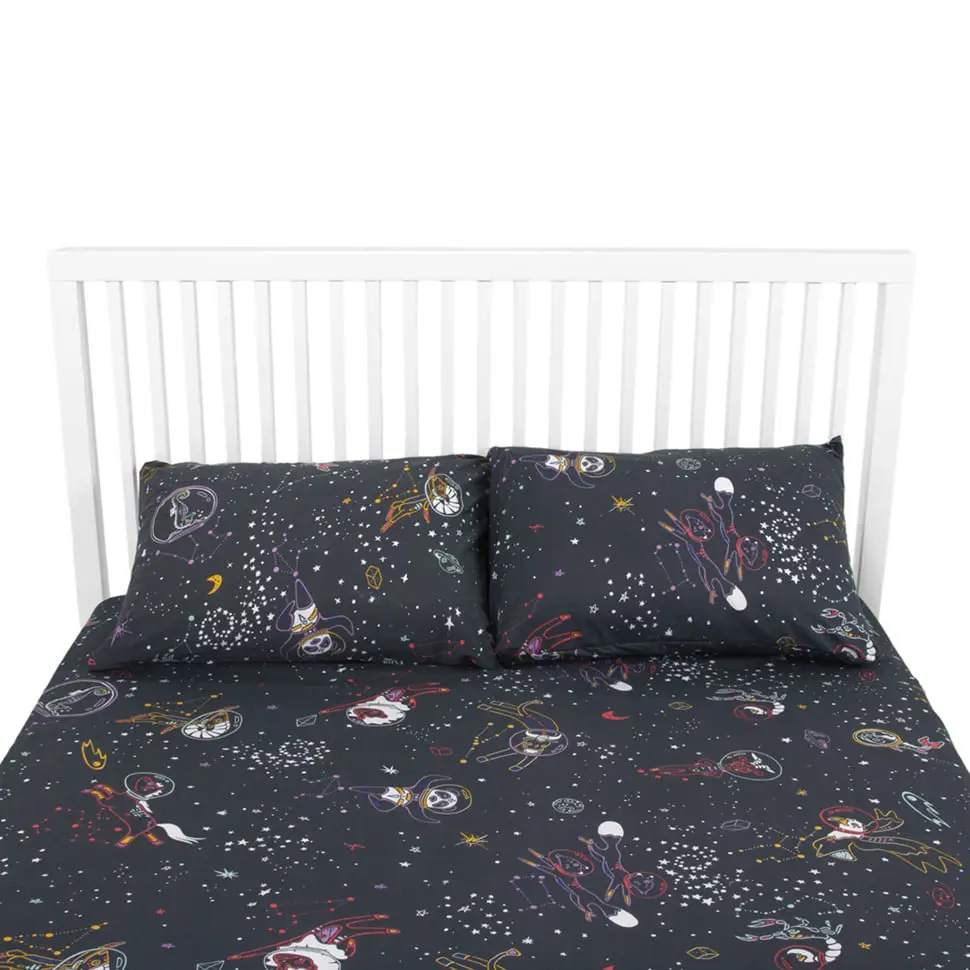 LENÇOL DE CASAL E QUEEN 2,40 M X 2,50 M ZOODIAC - CINZA/MULTICOR - Foto 13
