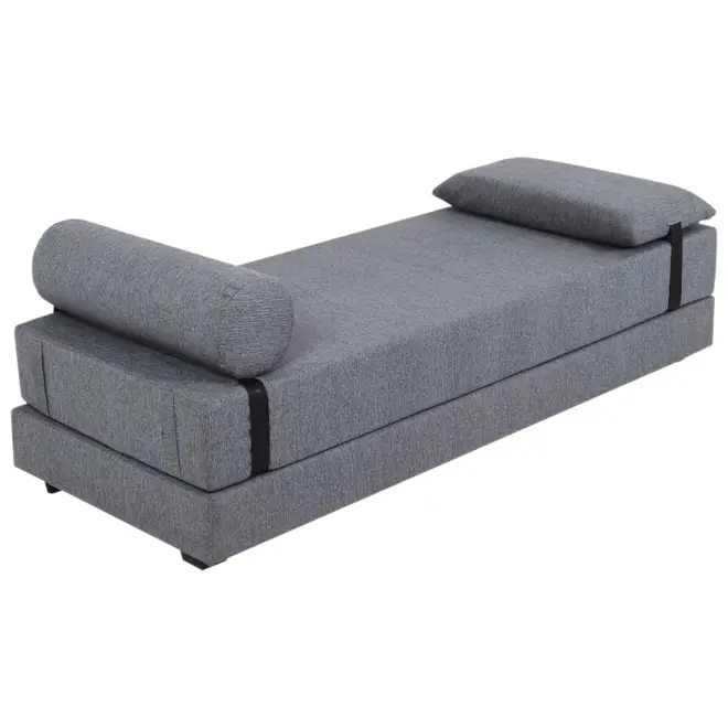 SOFÁ-CAMA 2 LUGARES STRAP - CINZA/PRETO - Foto 2