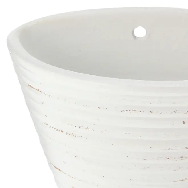 CACHEPÔ PAREDE 11 CM ONDULLE - BRANCO/ PATINA PROVENÇAL - Foto 6