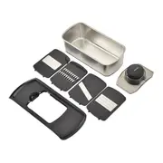 FATIADOR/RALADOR MULTIUSO COM MANDOLIN GAUT CHEF - INOX/PRETO - Foto 2