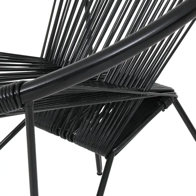 POLTRONA ESPAGUETE STRING - PRETO/PRETO - Foto 8