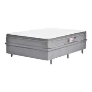 CAMA BOX DE CASAL 1,38 M COM BAÚ NEST - CINZA/BRANCO - Foto 1