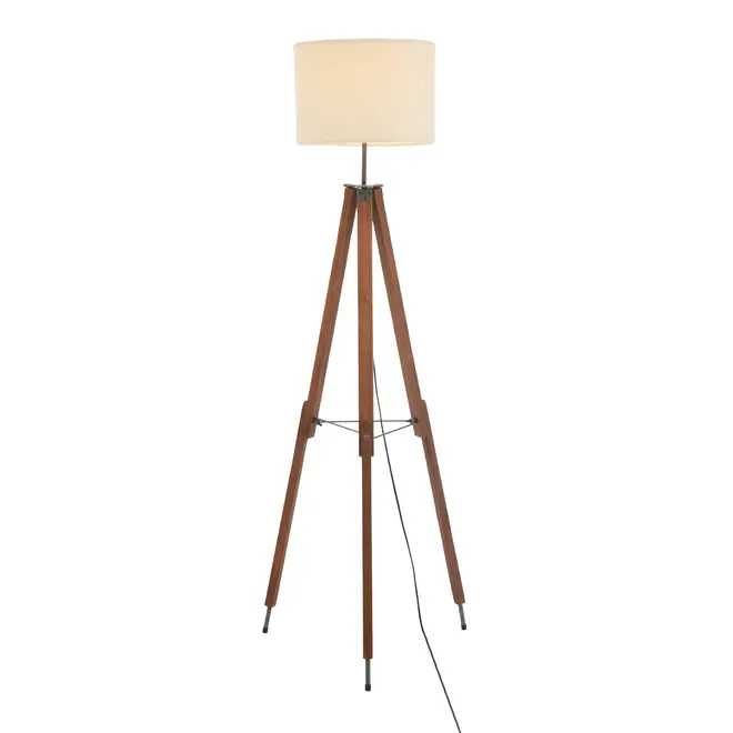 LUMINÁRIA DE CHÃO TRIPÉ C/CUP H CHEVRON - NATURAL/ZINCO - Foto 2