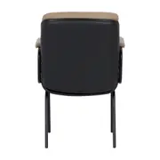 CADEIRA COM BRAÇOS HOLT - PRETO/BEGE - Foto 4