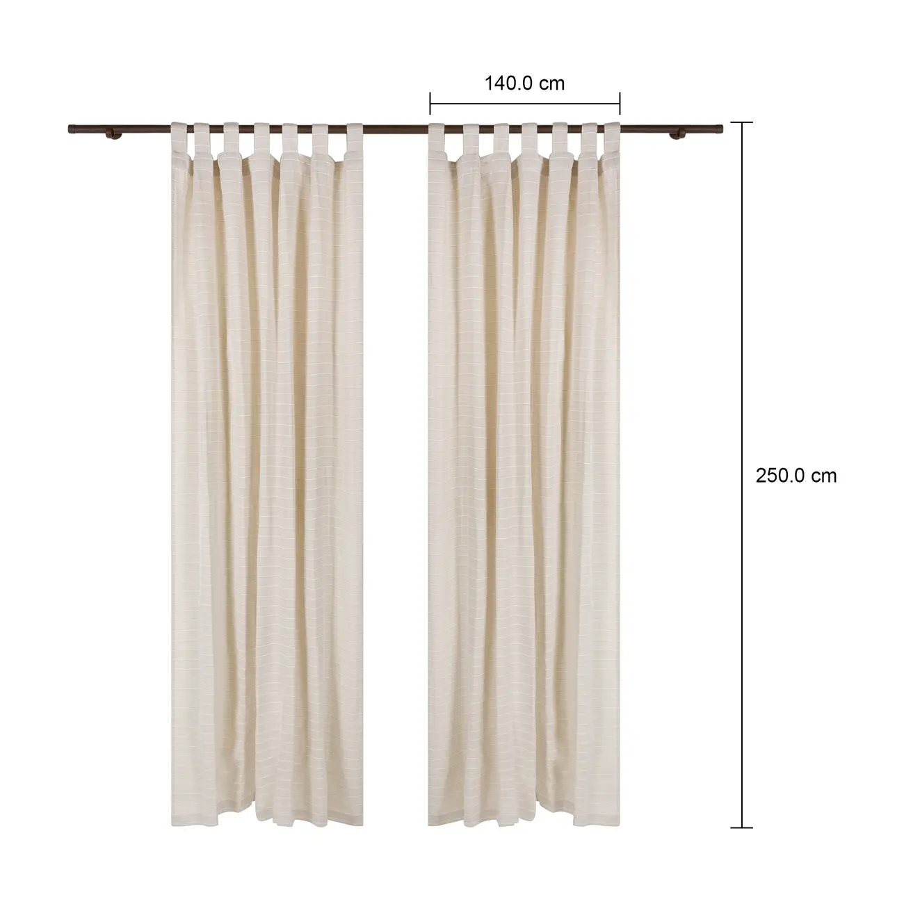 CORTINA 2 PEÇAS 1,40 M X 2,50 M MALAW - BEGE/BRANCO - Foto 5