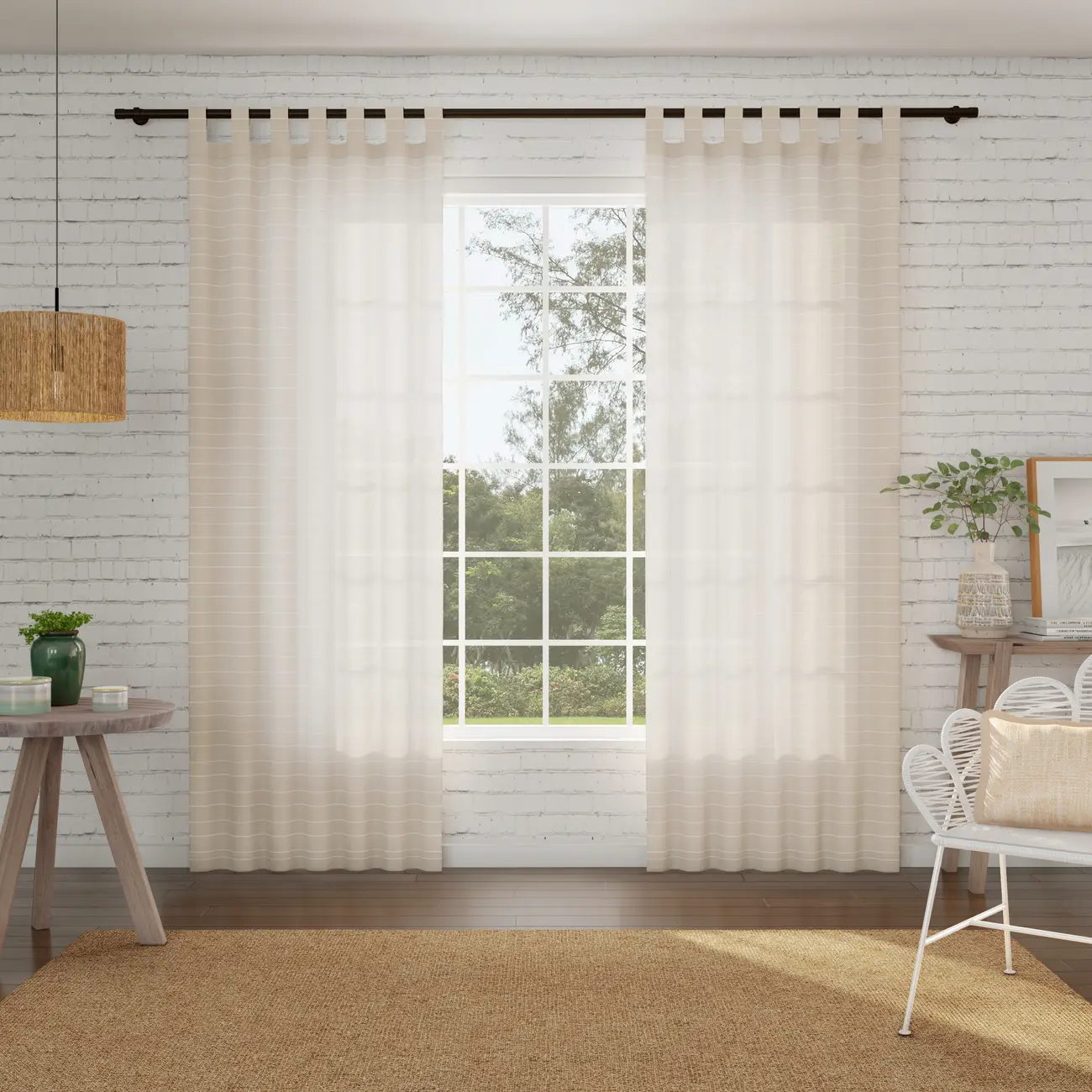 CORTINA 2 PEÇAS 1,40 M X 2,50 M MALAW - BEGE/BRANCO - Foto 7
