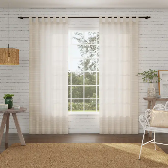 CORTINA 2 PEÇAS 1,40 M X 2,50 M MALAW - BEGE/BRANCO - Foto 7
