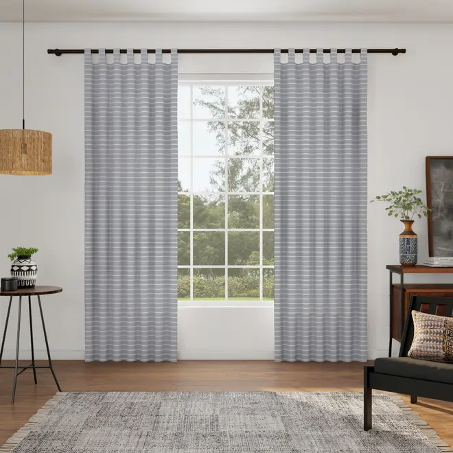 CORTINA 2 PEÇAS 1,40 M X 2,50 M MALAW - PRETO/BRANCO - Foto 7