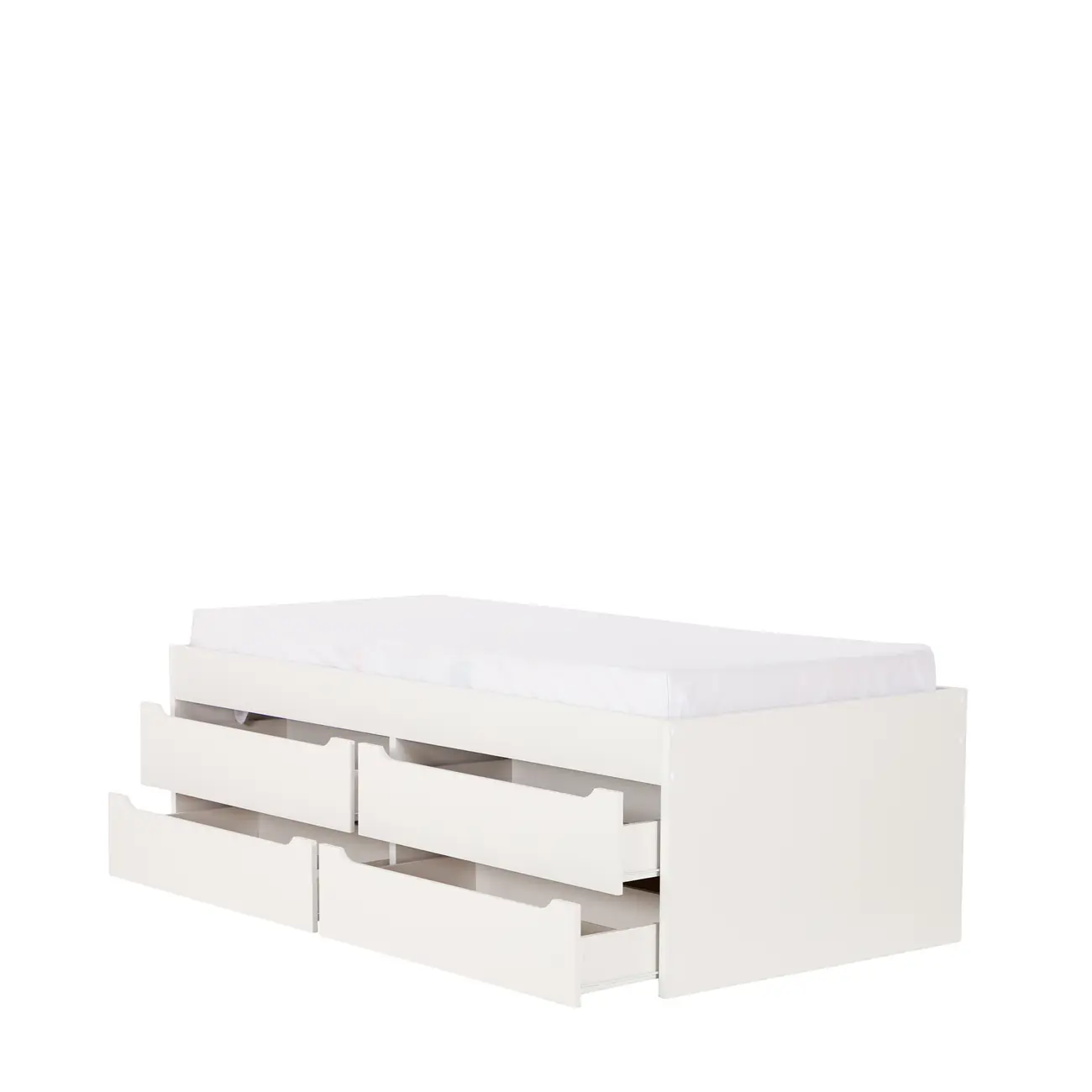 CAMA DE SOLTEIRO ALTA COM 4 GAVETAS 88 CM JOKER - BRANCO - Foto 2