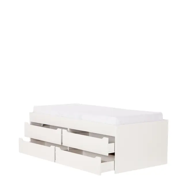 CAMA DE SOLTEIRO ALTA COM 4 GAVETAS 88 CM JOKER - BRANCO - Foto 2