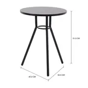 MESA LATERAL BAIXA REDONDA 40 CM LEGS - PRETO/PRETO - Foto 3