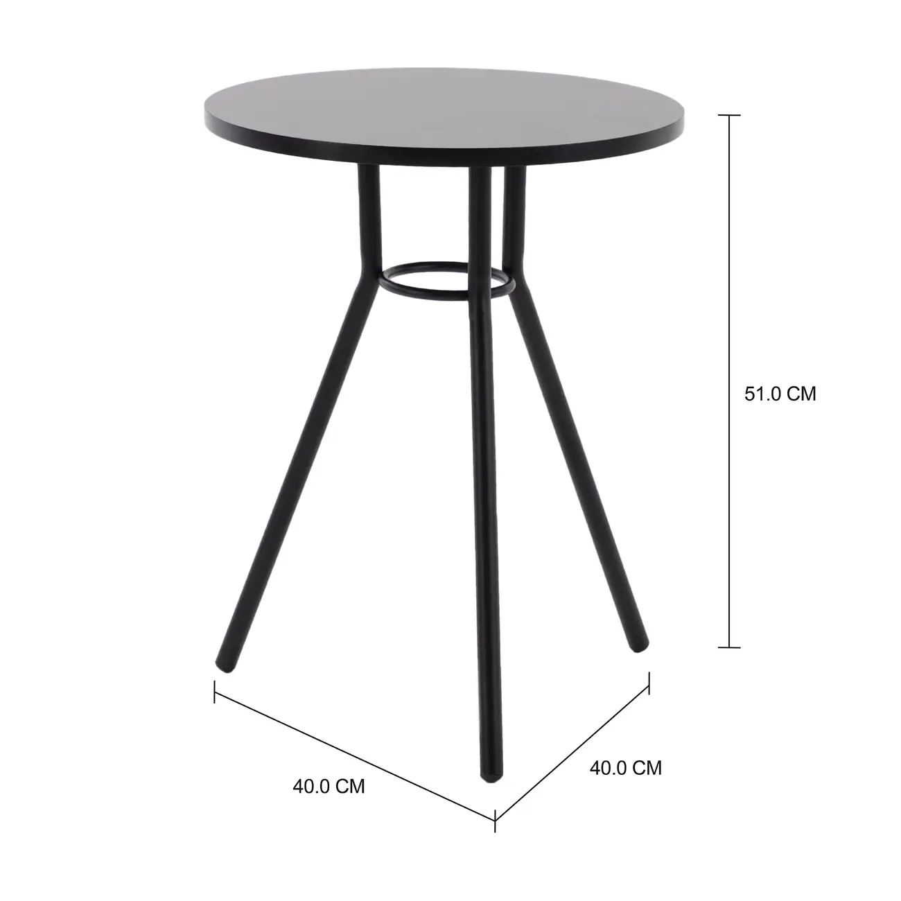 MESA LATERAL BAIXA REDONDA 40 CM LEGS - PRETO/PRETO - Foto 3