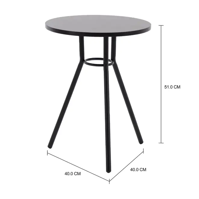 MESA LATERAL BAIXA REDONDA 40 CM LEGS - PRETO/PRETO - Foto 3