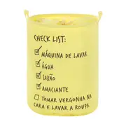 CESTO PARA ROUPA CHECK LIST SINCERO - LIMÃO SICILIANO/PRETO - Foto 1