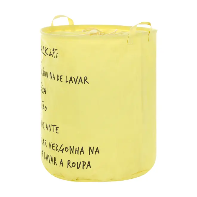 CESTO PARA ROUPA CHECK LIST SINCERO - LIMÃO SICILIANO/PRETO - Foto 2