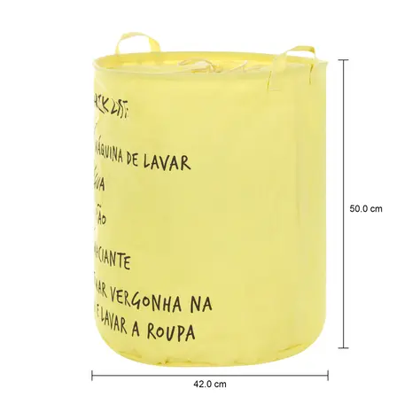 Imagem com medidas do produto CESTO PARA ROUPA CHECK LIST SINCERO
