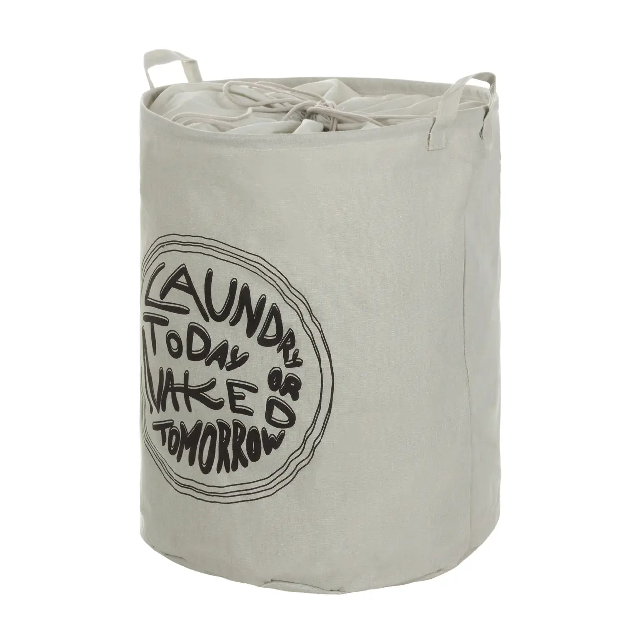 CESTO PARA ROUPA LAUNDRY OR NAKED - CINZA/PRETO - Foto 2