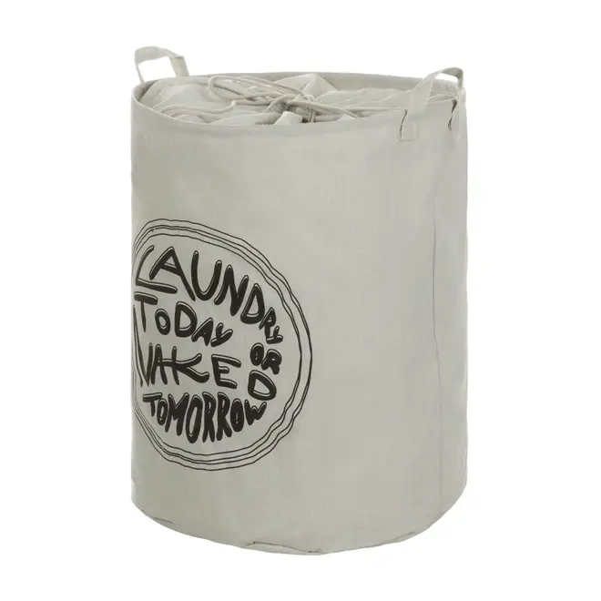 CESTO PARA ROUPA LAUNDRY OR NAKED - CINZA/PRETO - Foto 2